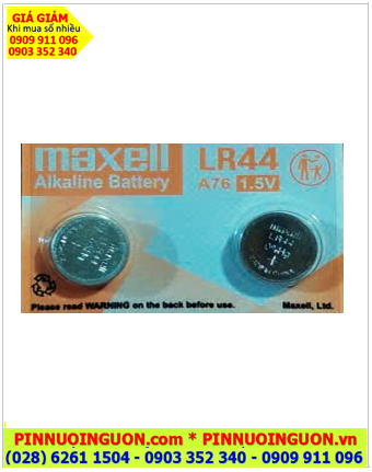 Maxell LR44-A76; Pin cúc áo 1.5v Alkaline Maxell LR44 A76 _Cell in Japan  